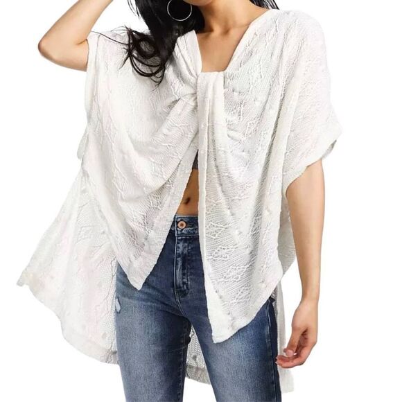 Free People Sweaters - Free People Show Off Twisted Top Sweater Ivory Oversized Women Medium